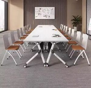 Study Table;Contemporary Folding Workstation With Storage Compartments