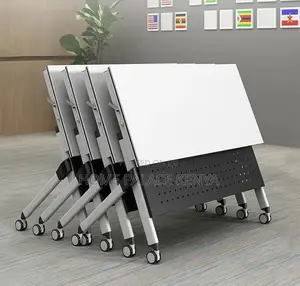Study Table;Contemporary Folding Workstation With Storage Compartments