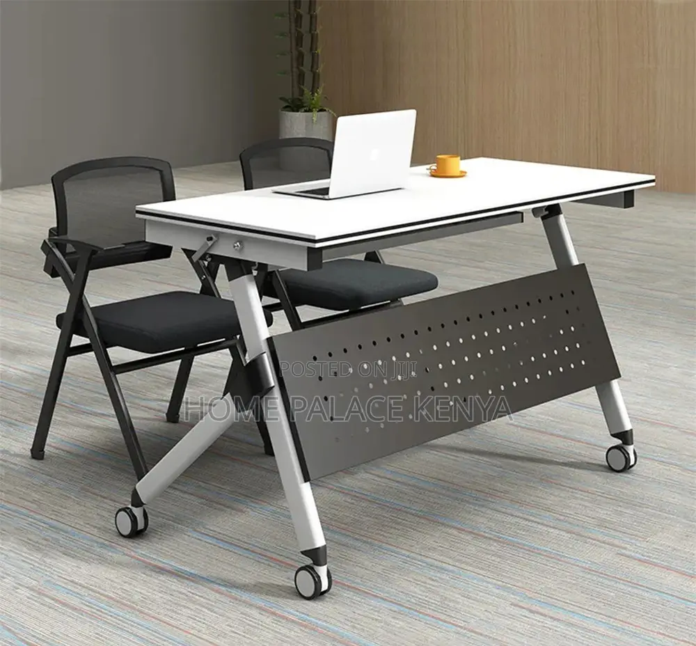 Study Table;Contemporary Folding Workstation With Storage Compartments