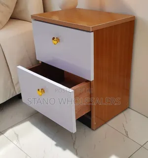 White and Brown Bed Side Drawer