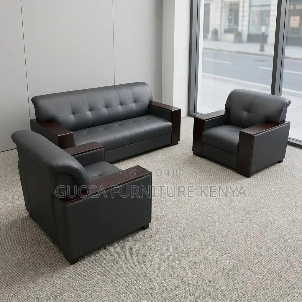 Leather Executive Lobby Sofa-5 Seater