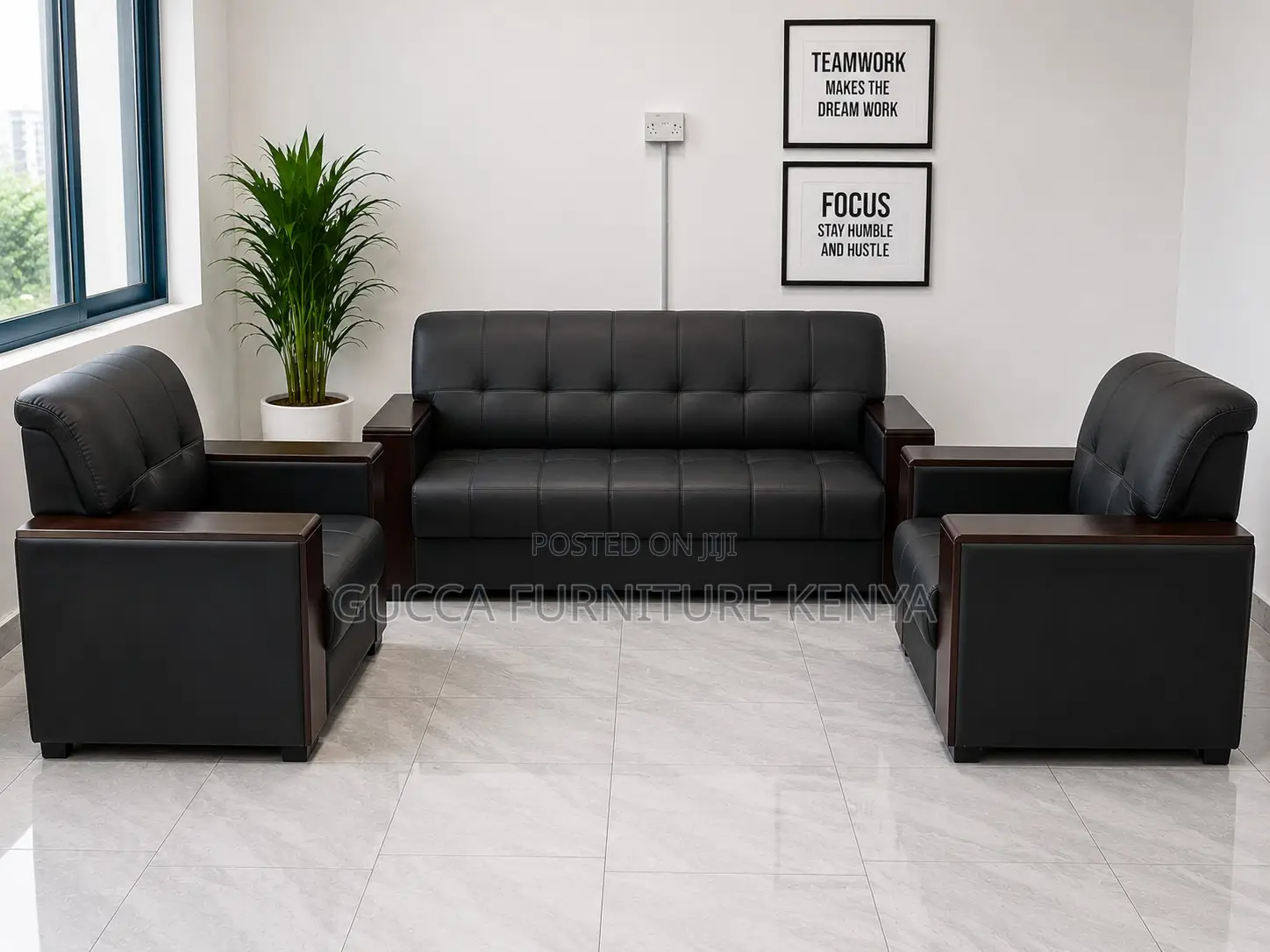 Leather Executive Lobby Sofa-5 Seater