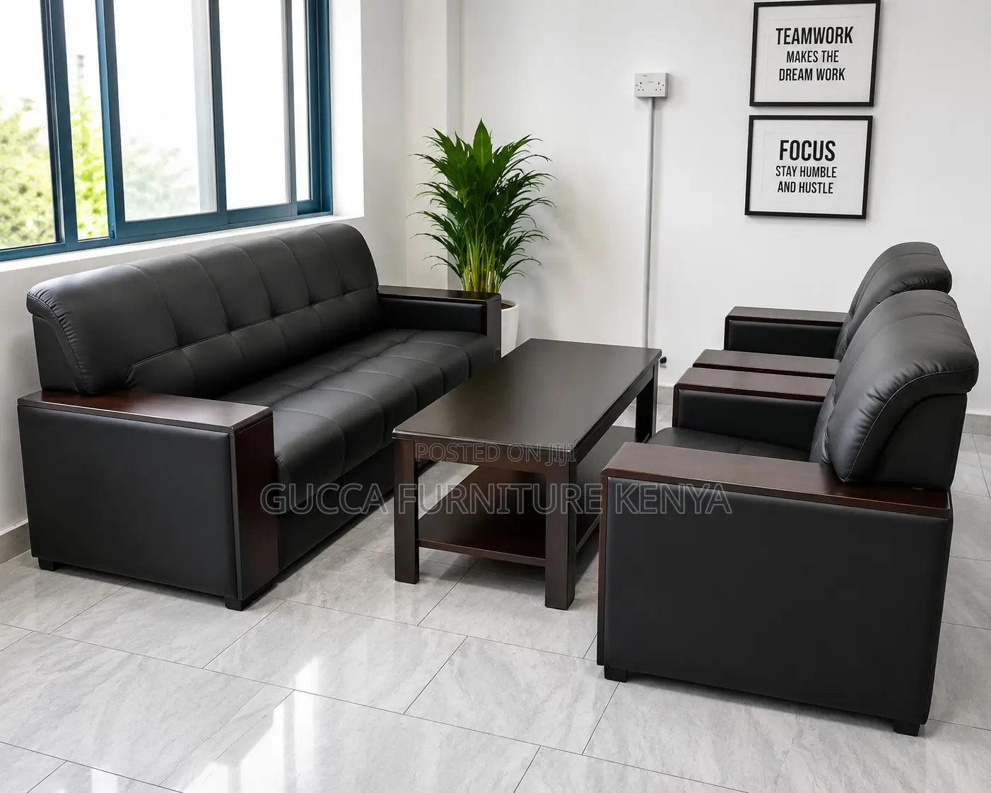 Leather Executive Lobby Sofa-5 Seater