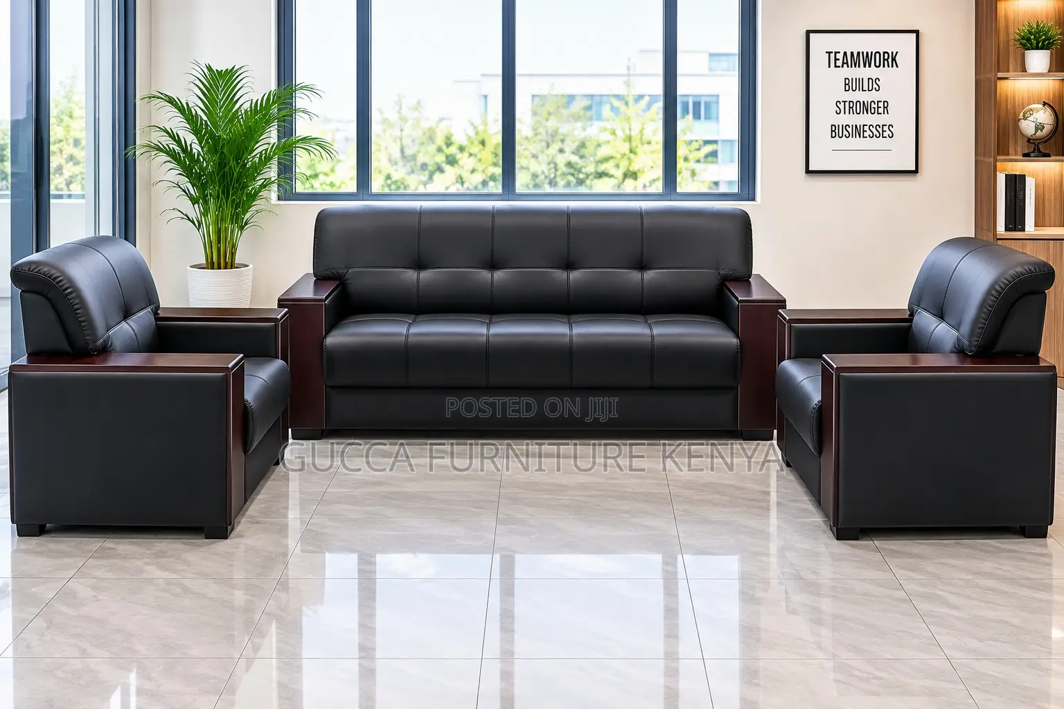 Leather Executive Lobby Sofa-5 Seater