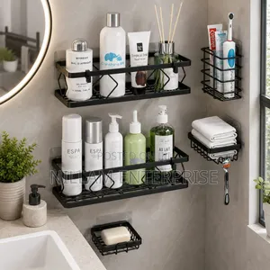 5-Piece Wall-Mounted Bathroom Organizer Set