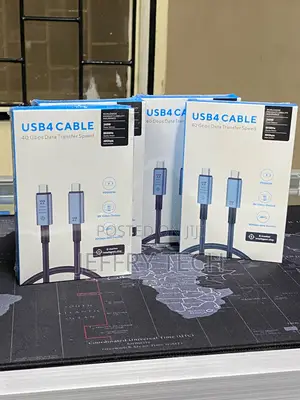 USB4 40Gbps 240W Cable a Blue-Accented Type-C to Type-C Braided Cable.