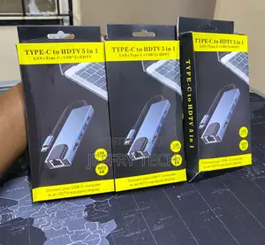 Type-C to HDTV 5-in-1 USB-C Cable and Labels for LAN (100/1000m)