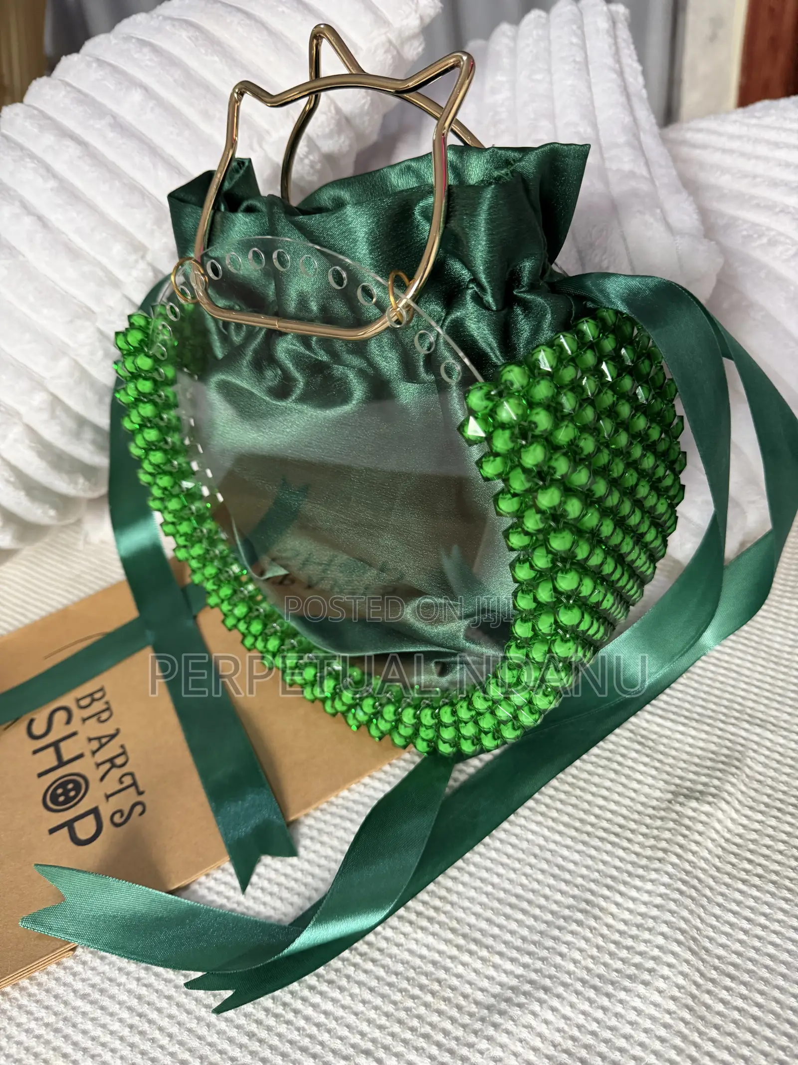 Emerald Muse Handmade Beaded Bag