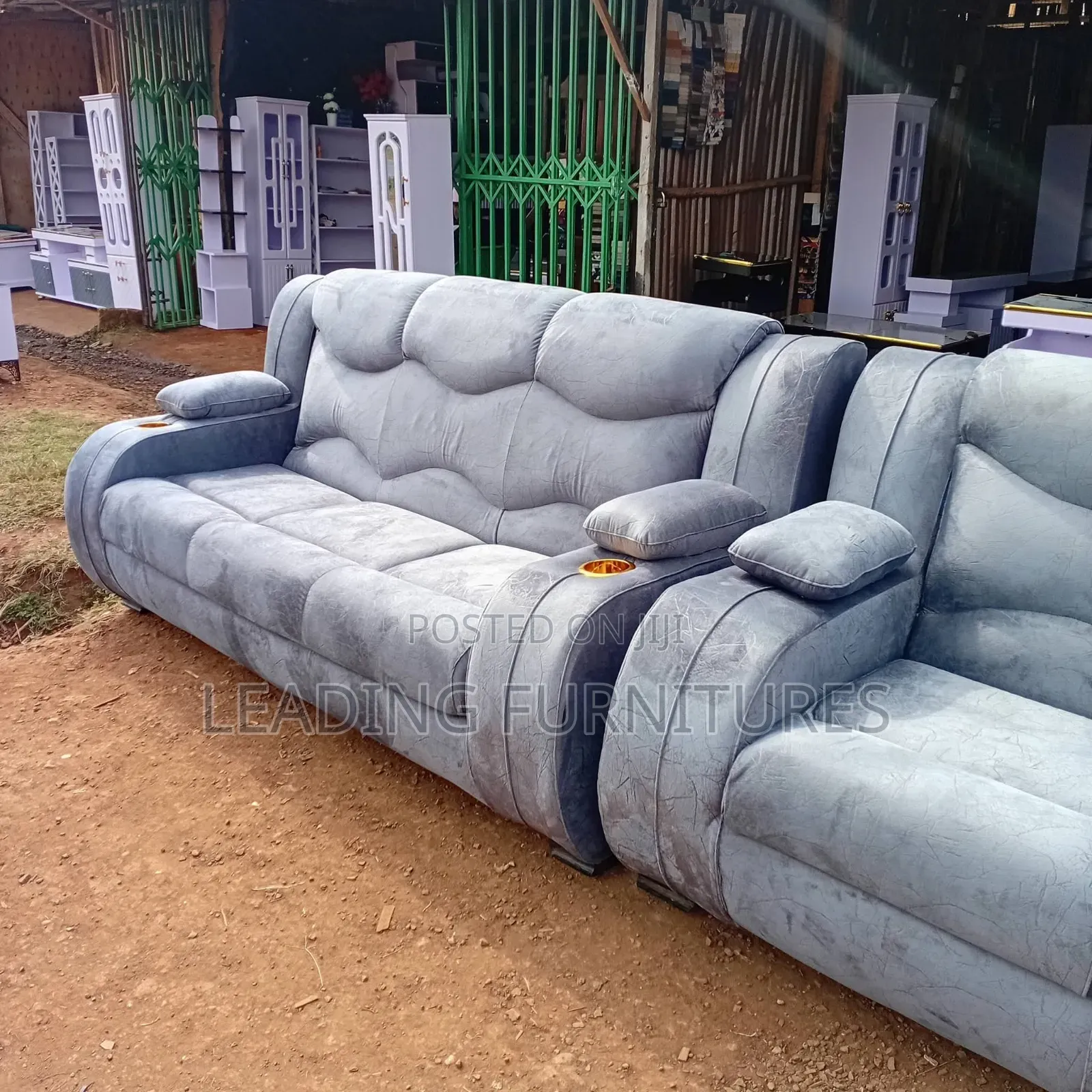 5seater Semi Recliner Gray