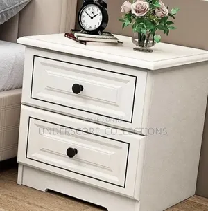 White Theme Two Drawer Bedside Table