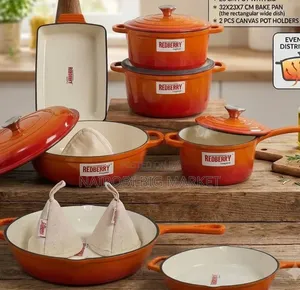 Premium Range of Enamel Coted Cast Iron Cookware 13 PCS