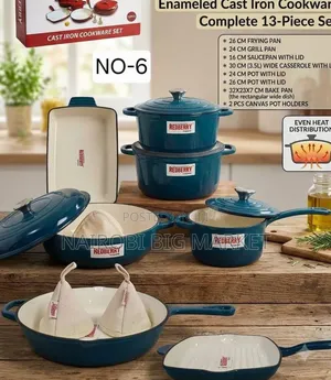 13 PCS Enamel Coted Cast Iron Cookware Set