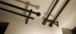 Sleek, Durable Finish Powder Coated Black Curtain Rods