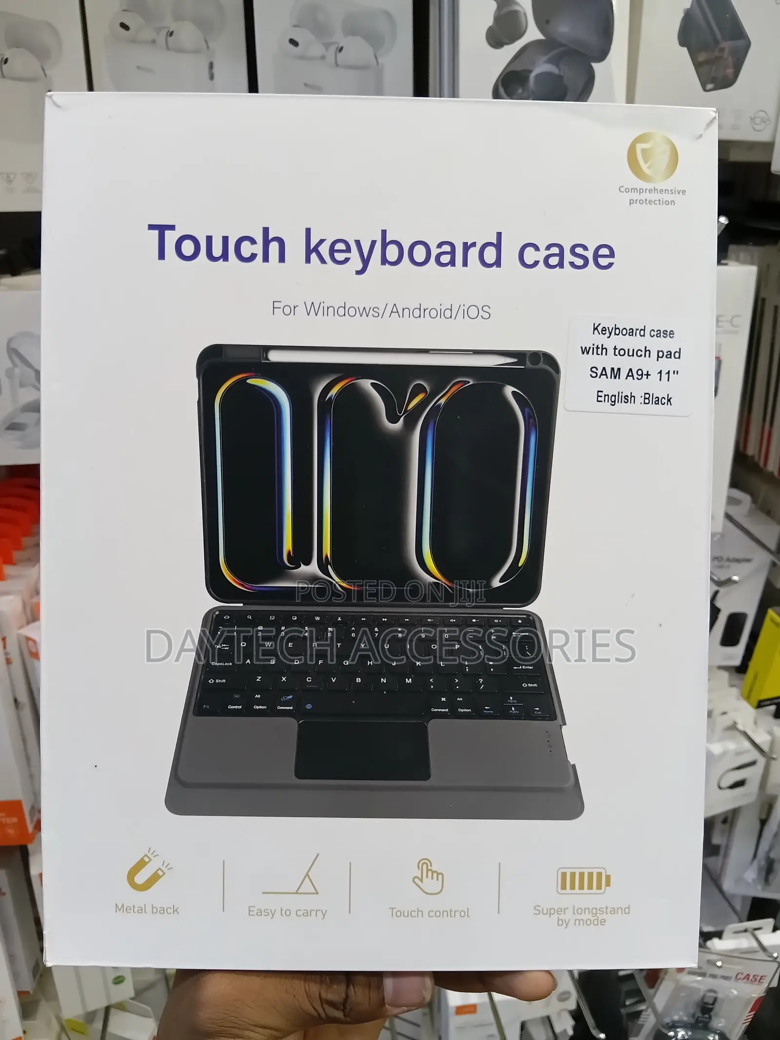 This Is a Samsung Galaxy Tab A9+ 11" Touch Keyboard Case in Black