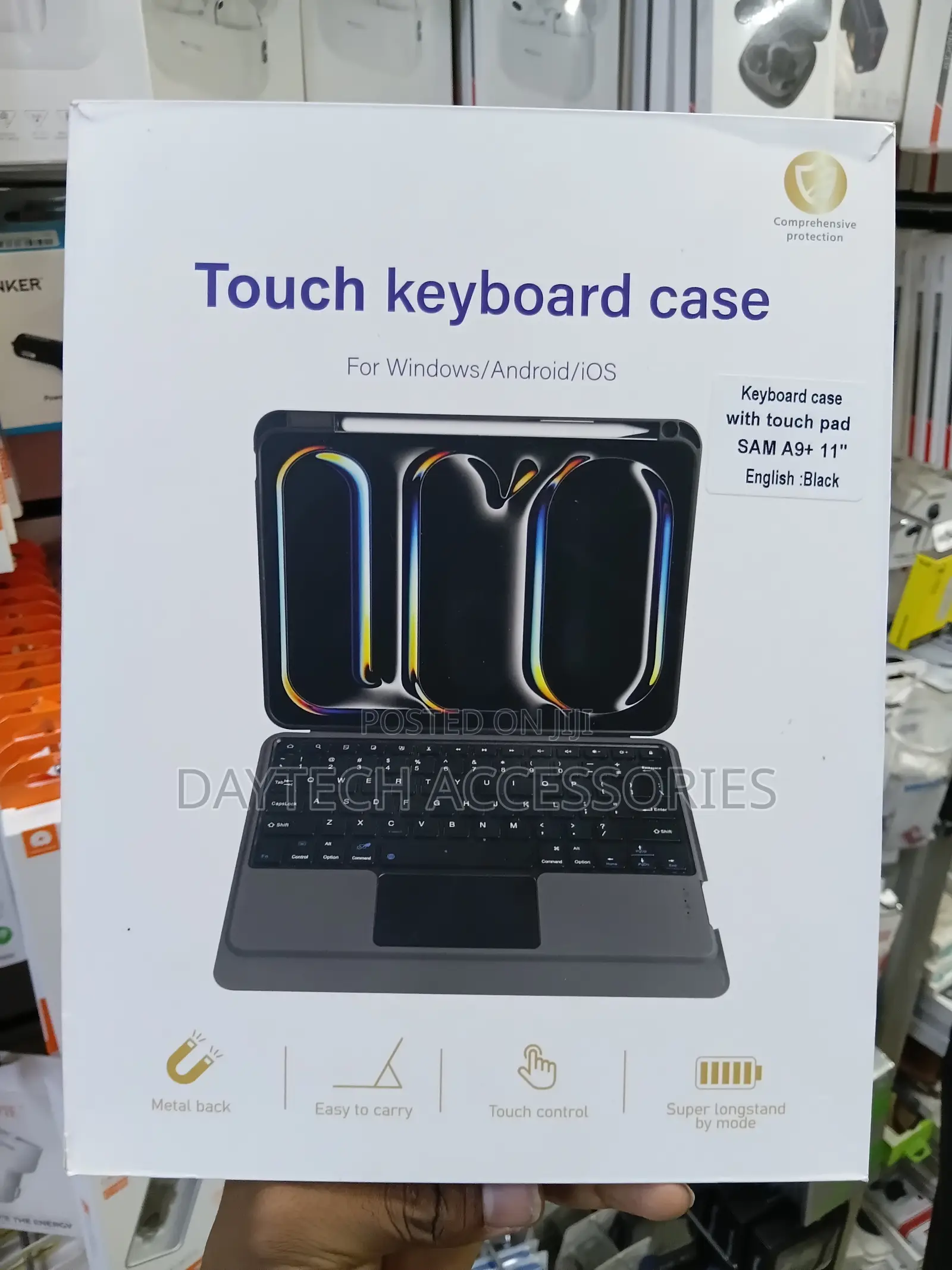 This Is a Samsung Galaxy Tab A9+ 11" Touch Keyboard Case in Black