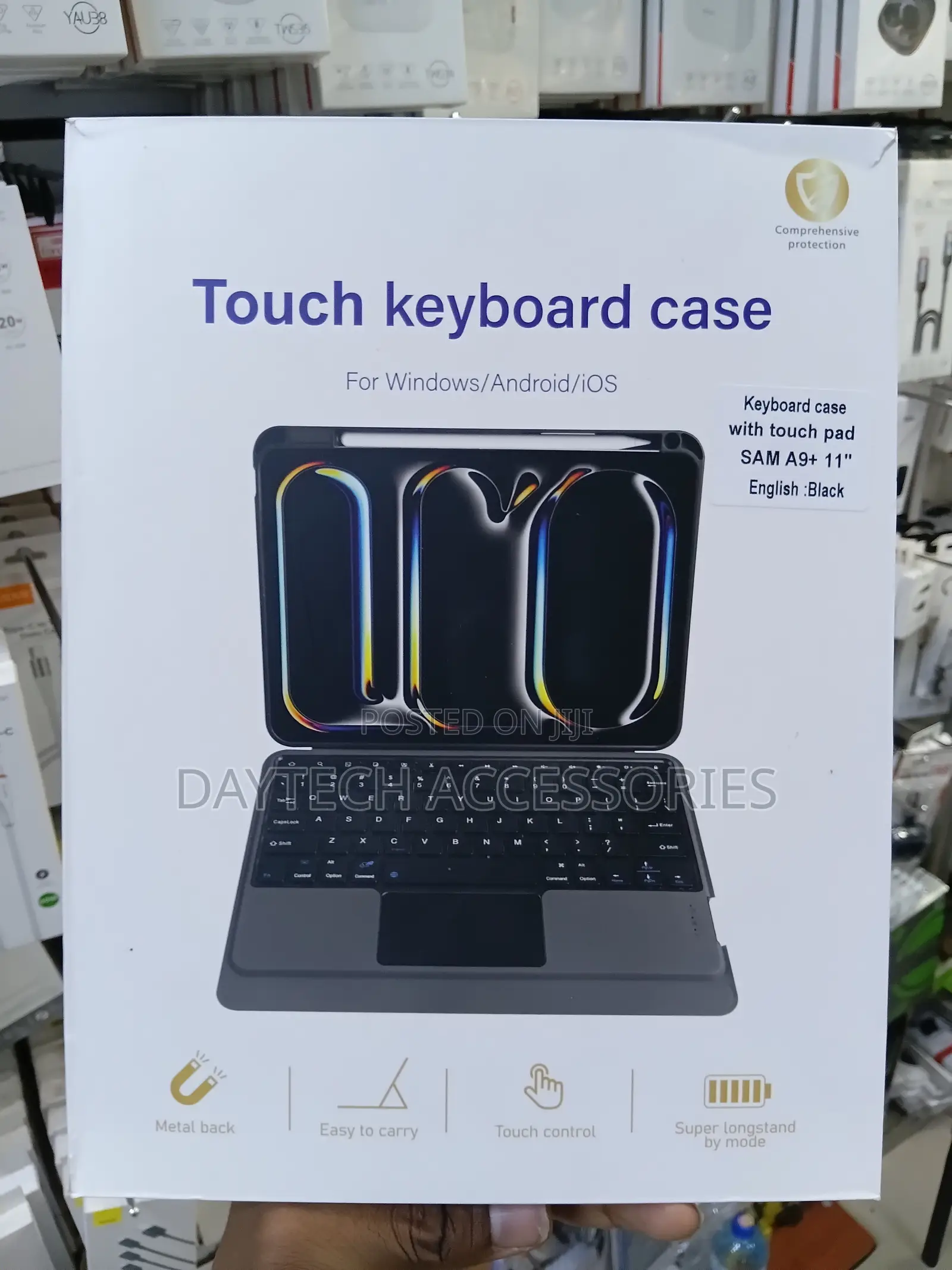 This Is a Samsung Galaxy Tab A9+ 11" Touch Keyboard Case in Black