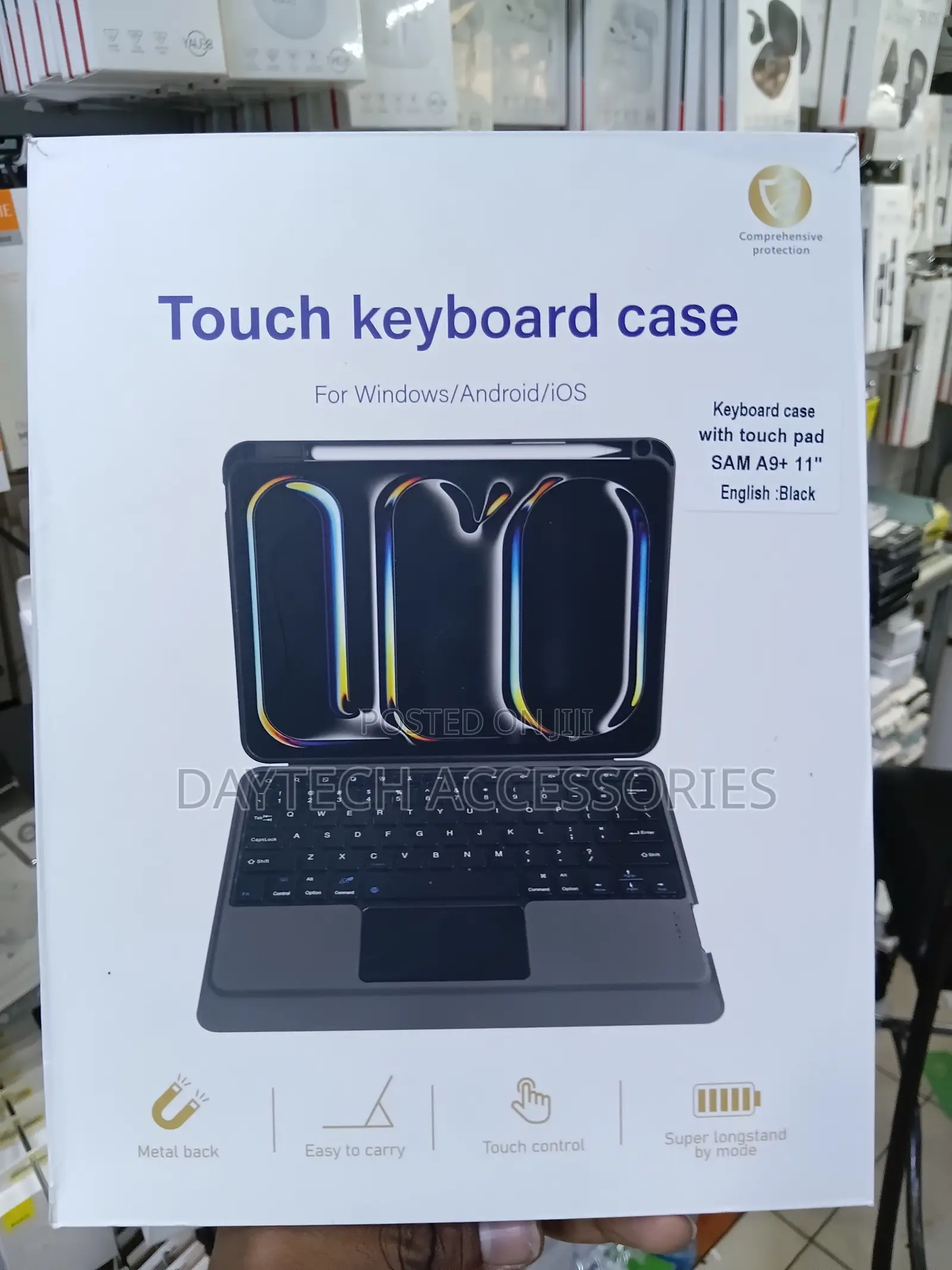 This Is a Samsung Galaxy Tab A9+ 11" Touch Keyboard Case in Black