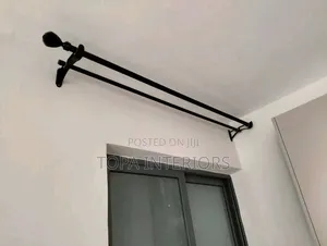 Black Jua Kali Curtain Pole Rods for New House