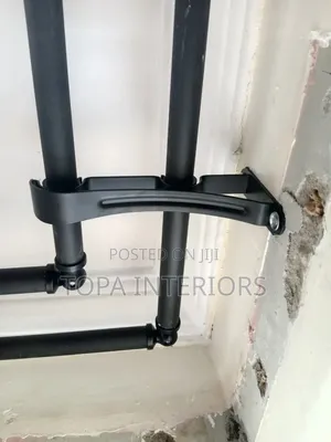 Black Wall Brackets for Double Curtain Tods