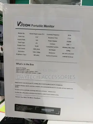 V2COM TC2 15.6” IPS Full HD Portable Touchscreen Screen Extender.