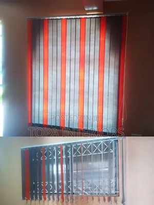 Striped Office Curtain Window Blinds Installation