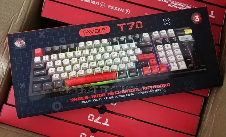 Gaming Keyboard -Wolf T70 Wireless Mechanical Keyboard