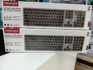 Promate ProKeys-X2 Full-Size Triple-Mode Slim Wireless Keyboard