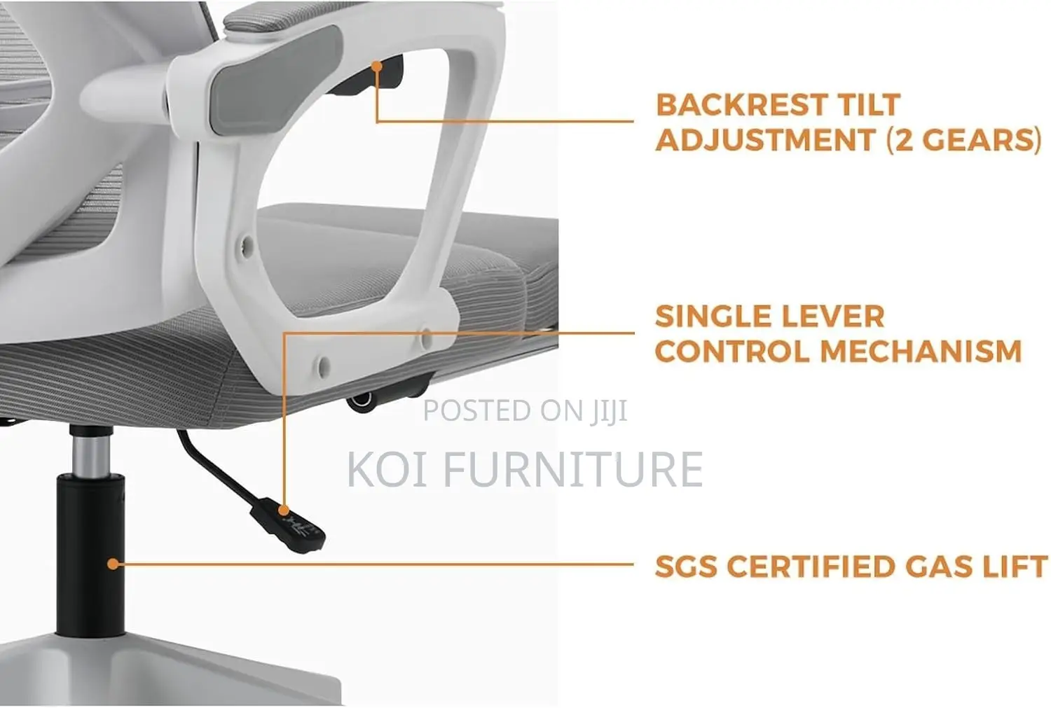 Office Chairs; High Backrest White Decorated Office Chairs