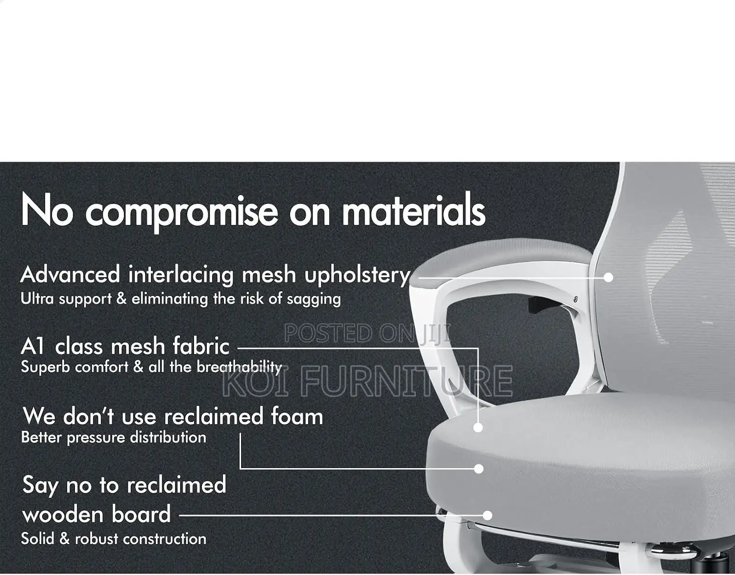 Office Chairs; High Backrest White Decorated Office Chairs