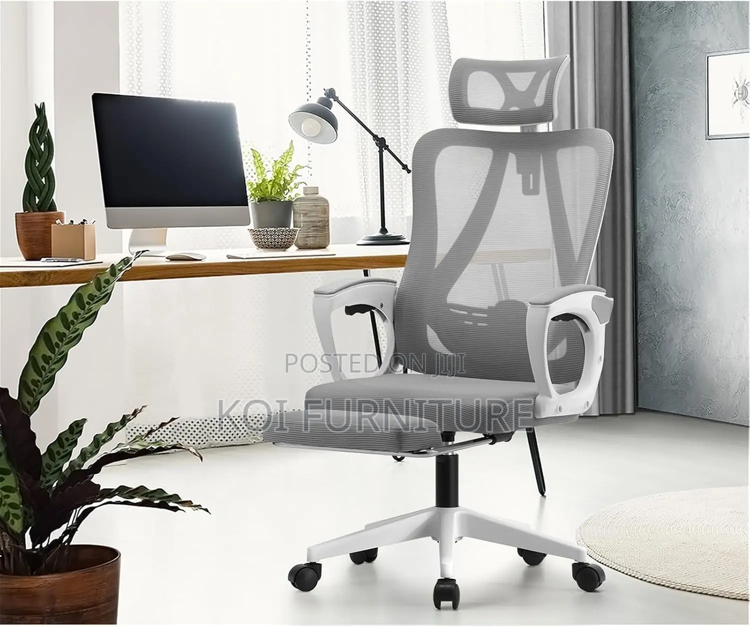Office Chairs; High Backrest White Decorated Office Chairs