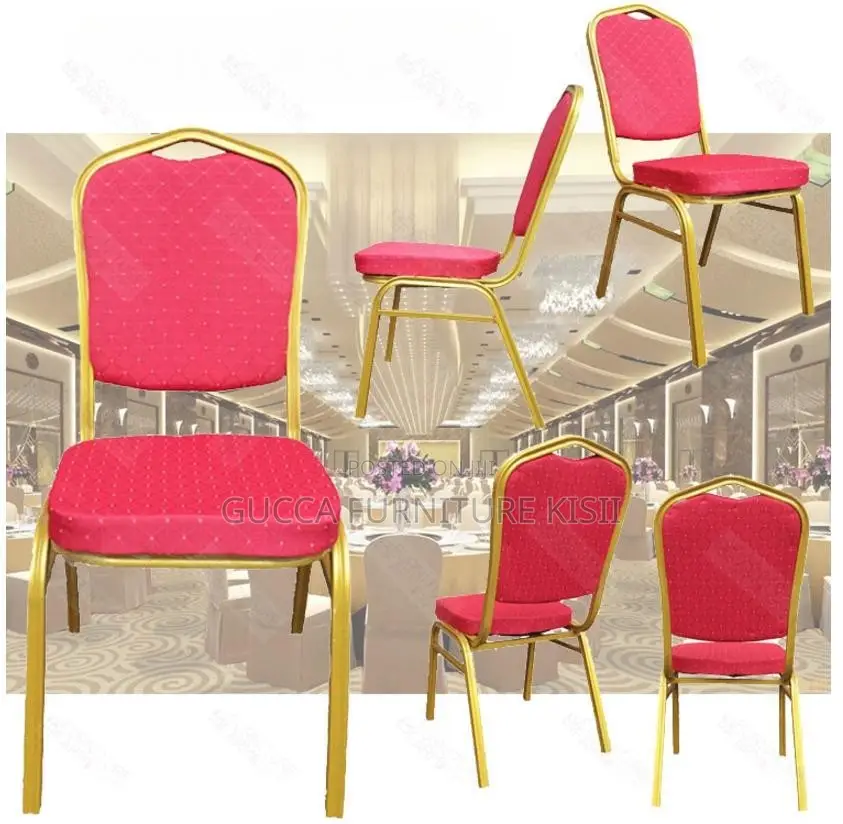 Office Chair; Red Stackable Conference Chair