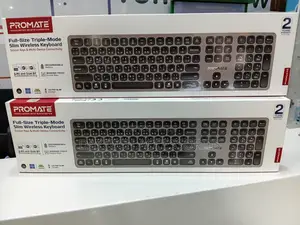 Promate (ProKeys-X2) Wireless Keyboard and Multi-Device Connectivity.