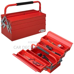 Empty Blue Rustproof Metallic Tool Box