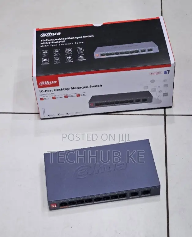 Dahua 10-Port Cloud Managed Desktop Switch With 8-Port PoE