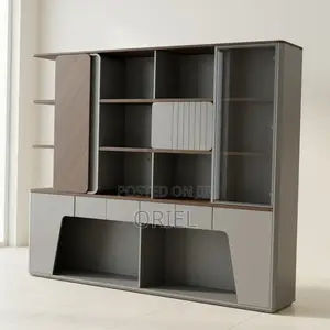 Office Cabinet : Executive Office Back Cabinet With LED Lighting