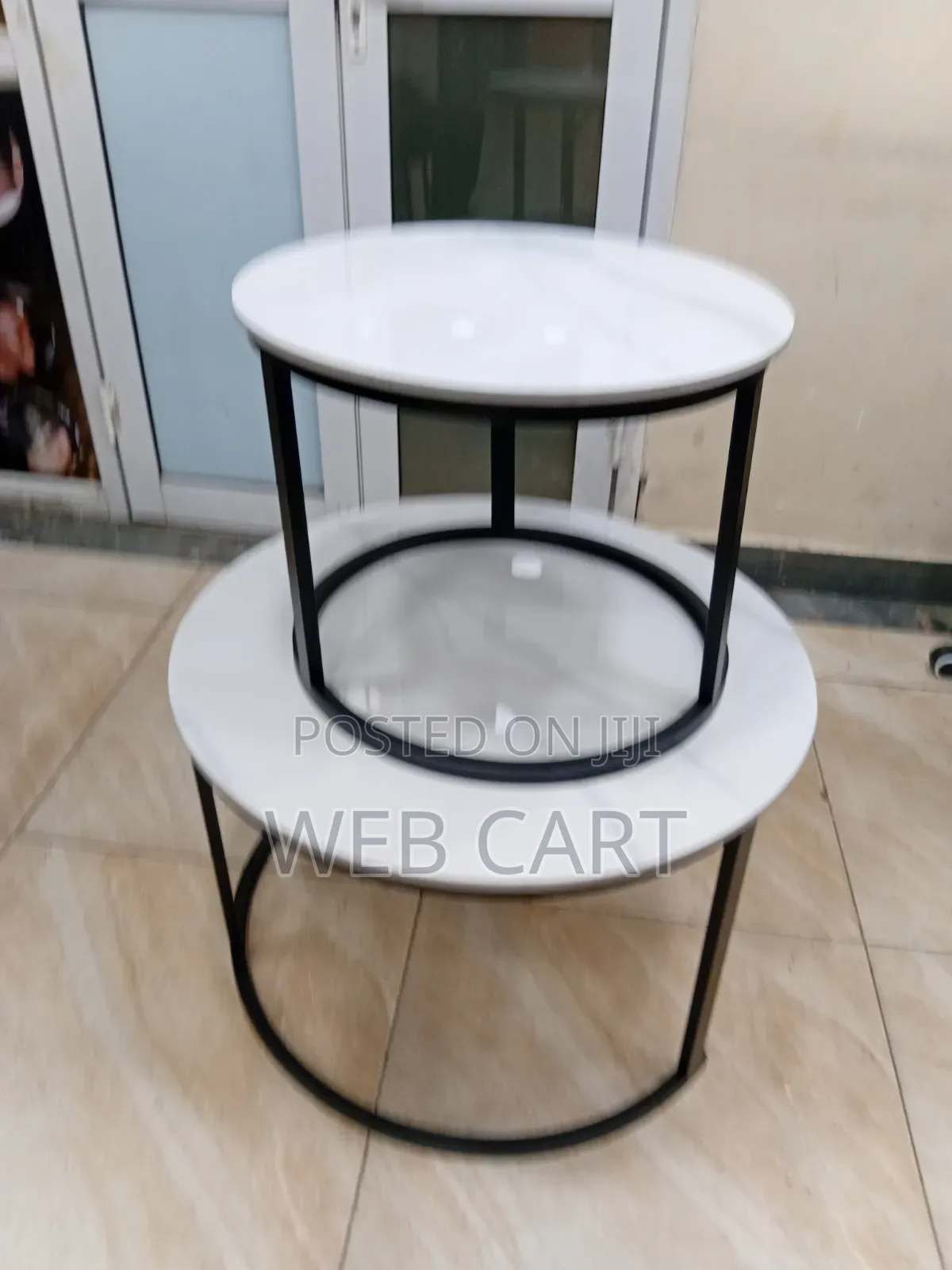 Marble Top Coffee Table Set (2-in-1)