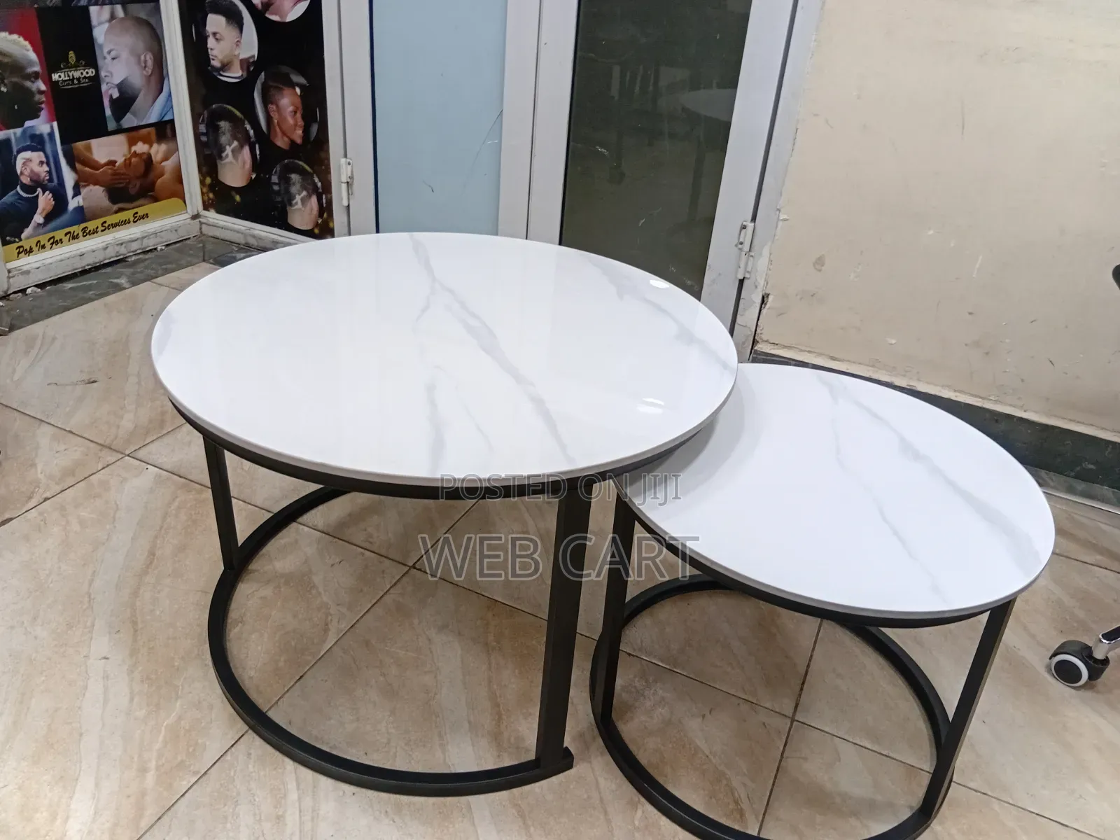 Marble Top Coffee Table Set (2-in-1)