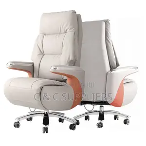 Leather Director's Swivel Boss Seat.