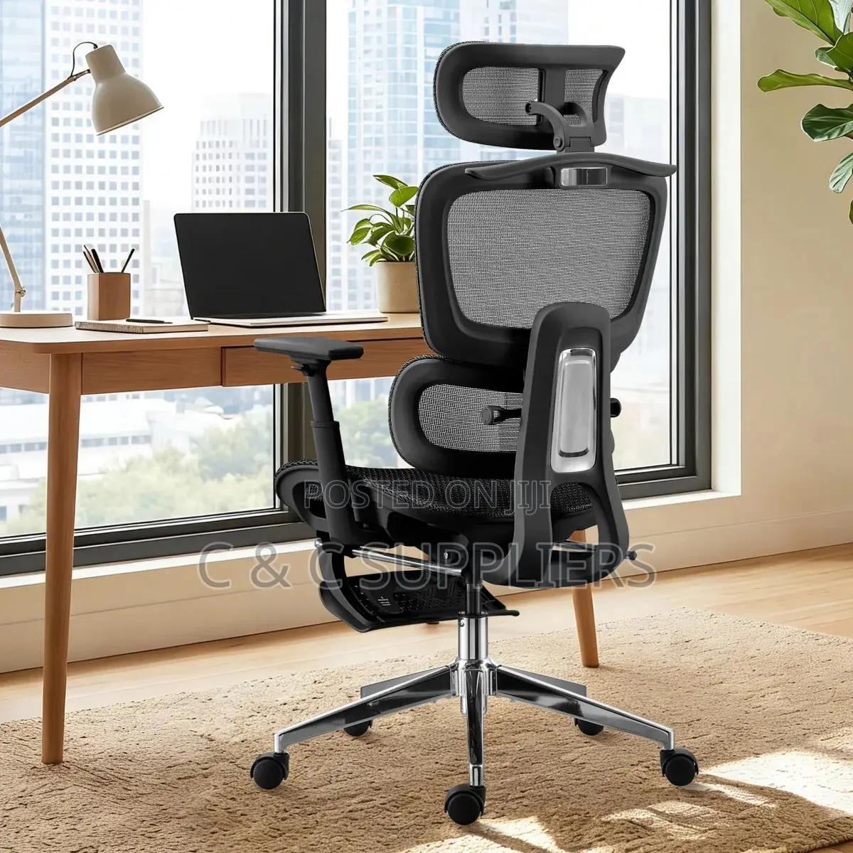 Executive Study Mesh Chair With Footrest