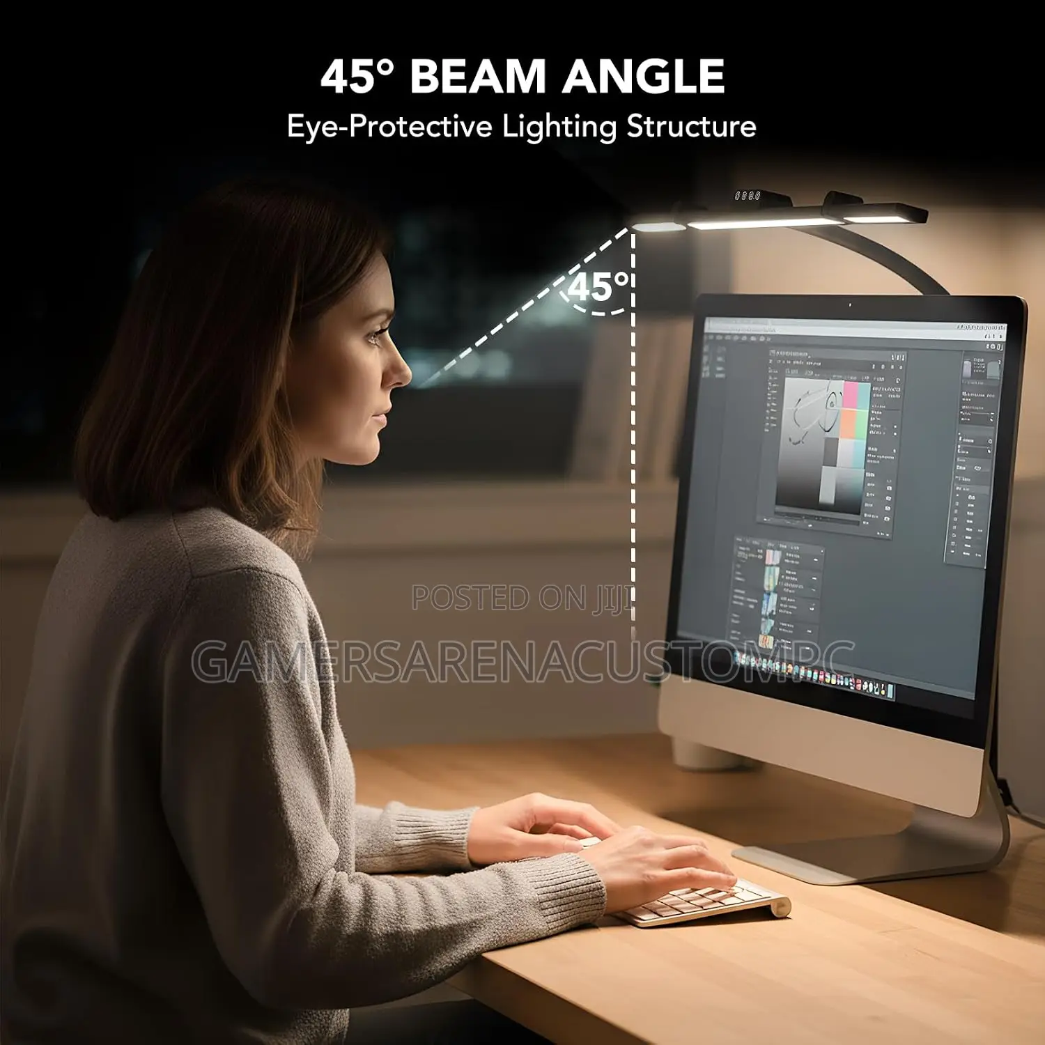 Desk Lamp for Home Office, Adjustable Gooseneck Swinging Arm