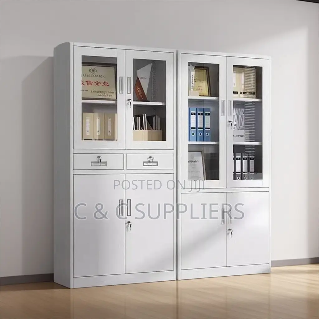 Lockable Half Glass File Cabint.