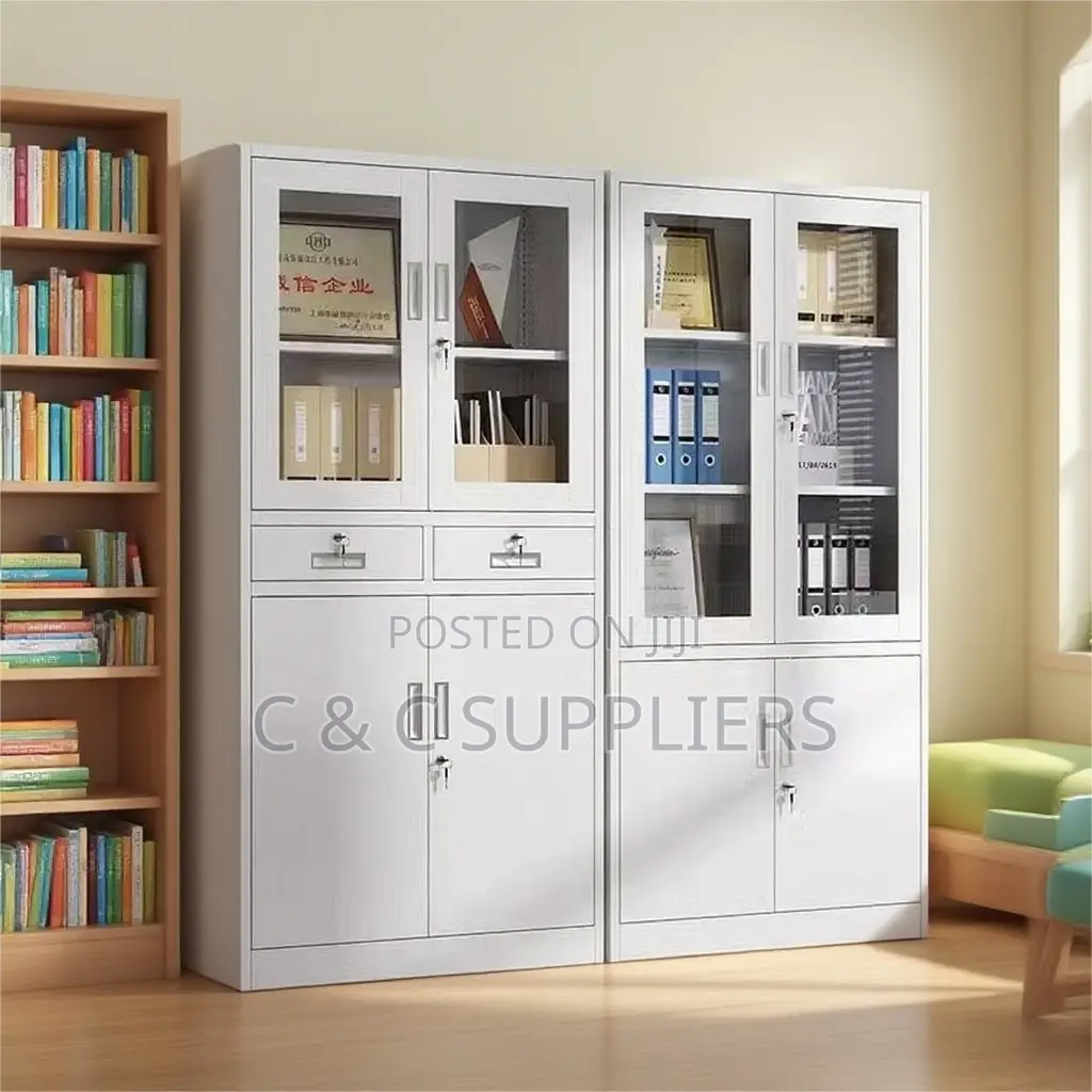 Lockable Half Glass File Cabint.