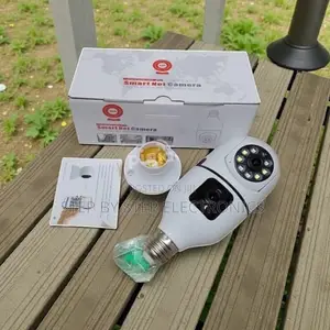 Cloud Storage Support PTZ Rotating Dual Lens Wifi Bulb Cameras