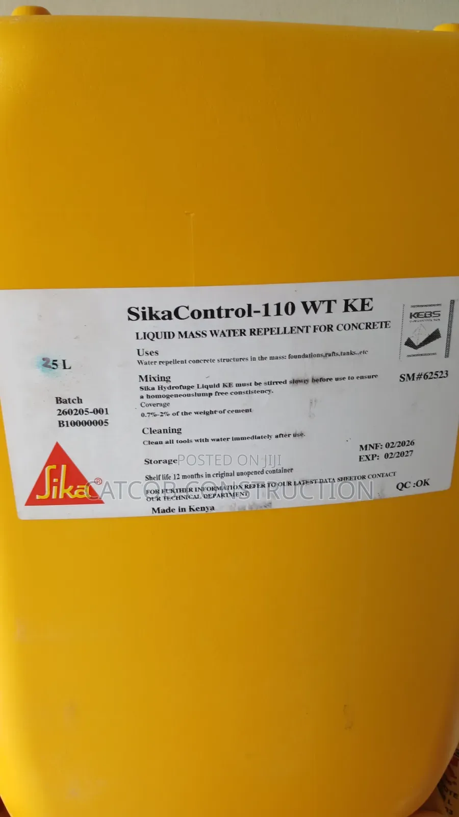 Sika Control-110 (25L) – Concrete Admixture