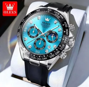 Olevs Blue Face Chronograph Gents Watch