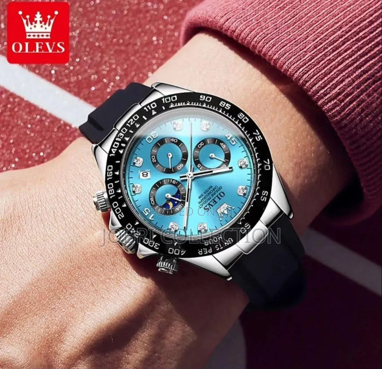 Olevs Blue Face Chronograph Gents Watch