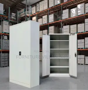 Office Cabinet; 2 Door Metallic Office Cabinet With Adjustable Shelves