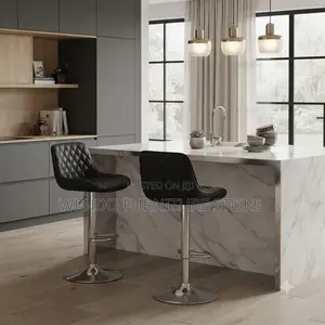 Barstools; Adjustable Black Recliner Barstools