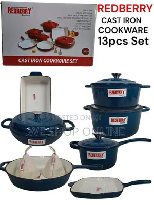 Enamel Coated Cast Iron Redberry Cookware 13 PCS Set