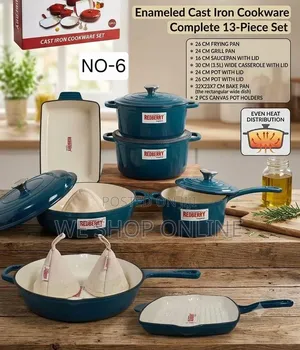 Enamel Coated Cast Iron Redberry Cookware 13 PCS Set